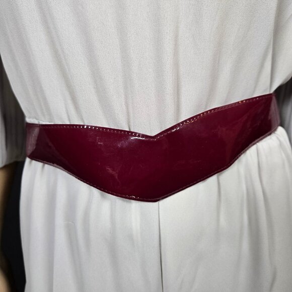 Vintage 80s Farouche Gray Chiffon belted Jumpsuit Size S Balloon Sleeves - Picture 5 of 16